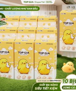 [SIÊU TIẾT KIỆM] Khăn Giấy Pio TopGia Đa Năng Cao Cấp Thùng 10 8 5 4 Siêu Dai Mềm Mịn 200 Lần Rút