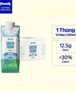 Thùng 12 hộp Sữa tươi Vinamilk Green Farm cao đạm, không lactose - hộp 250ml