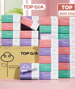 Thùng 30 gói giấy ăn rút Topgia 3 màu cao cấp 4 lớp dày dặn, mềm mịn, thùng 16/36/40/46/10 gói