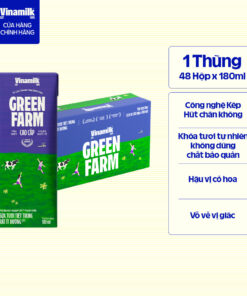 Thùng 48 Hộp Sữa Tươi Tiệt Trùng Vinamilk Green Farm Rất ít đường 180ml