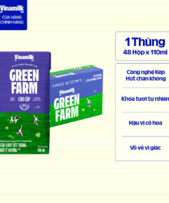 Thùng 48 hộp Sữa tươi Tiệt Trùng Vinamilk Green Farm rất ít đường 110ml