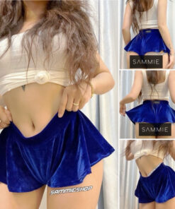 Váy quần TWERK xanh đậm nhung, dancer, rave, booty, dark blue velvet skirt shorts