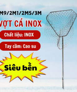Vợt Cá Inox Cao Cấp Tay Cầm Cao Su Chịu Lực Đến 20KG Vợt Câu Cá Vành Tam Giác - Đồ Câu Duy Khánh