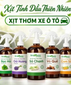 Xịt Khử Mùi Ô Tô Thơm Xe Từ Tinh Dầu Thiên Nhiên AroMazz Xua Đuổi Côn Trùng, Khử Mùi,Thanh Lọc Không Khí Chai Lớn 300ml