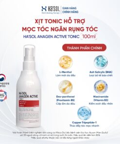 Xịt Tonic Hasol - Dưỡng Nang Tóc, Hỗ Trợ Mọc Tóc, Ngăn Rụng Dành Cho Tóc Rụng Mỏng Yếu Ha'sol Anagen Active Tonic 100ml