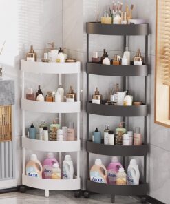 kệ góc tường tam giác 3-4 tầng có bánh xe di chuyển